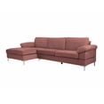 thumbnail image 2 of Aukfa 102" Wide Velvet Sectional Couch with Chaise for Living Room, Pink, 2 of 8