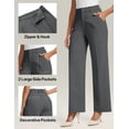 thumbnail image 4 of Womens Dress Pants Wide Leg Stretchy Work Pants Women High Waisted Business Casual Trousers Slacks with Pockets, 4 of 6