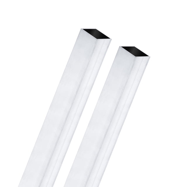 Tubo cuadrado de aluminio 6063 de 250 mm en paquete de 2, 12x12 mm de ancho exterior, 1 mm de grosor de pared, tubería de aluminio sin costura para construcción de marcos