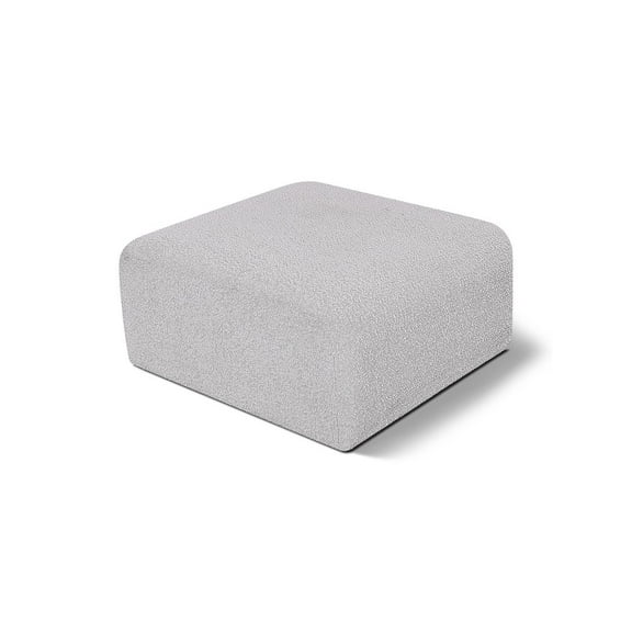 Meridian Furniture Arc Grey Boucle Fabric Ottoman