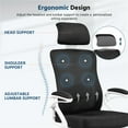 thumbnail image 7 of Yaheetech Adjustable High Back Mesh Office Chair with 90° Flip-up Armrest, White/Black, 7 of 7