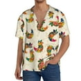 thumbnail image 3 of Xecao offers the Boho Chicken for Men's Casual Short-sleeved Shirt, a button-up collared shirt with a pocket, perfect for beach vacations and yacht travel in the 4X-Large size., 3 of 7
