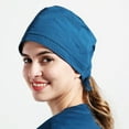 thumbnail image 3 of SPRING PARK Solid Color Beautician Chef Gravida Scrub Cap Round Bouffant Adjustable Casual Elastic Hat HOT, 3 of 6