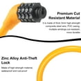 thumbnail image 3 of 2 PACK Bike Locks Cable,Anti Theft Bicycle Lock Chain,4 Digit Security Resettable Bike Combination Lock Self Coiling Combination Cable Combo Bike Locks Without Mounting Bracket,Yellow, 3 of 7