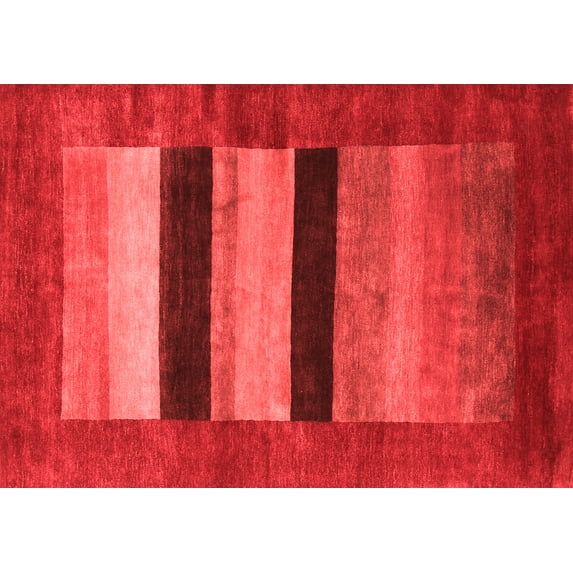Ahgly Company Indoor Rectangle Abstract Red Contemporary Area Rugs, 8' x 12'