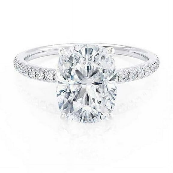 solitaire jewels 2.75CT Elongated Cushion Moissanite Solitaire Engagement Ring For Women, 14K Yellow Gold