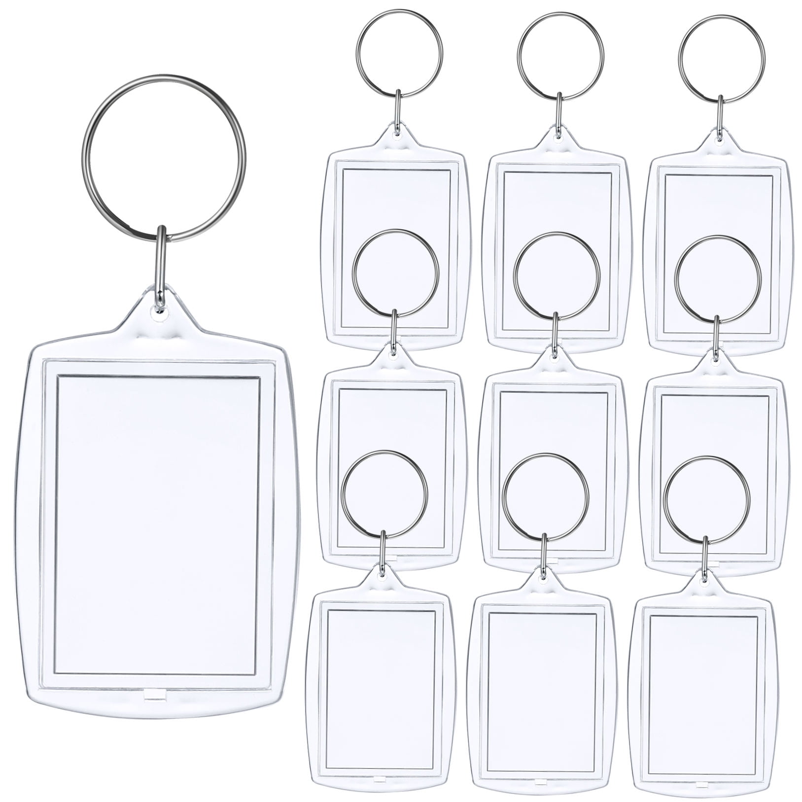 CRAFTHROU 10Pack Clear Picture Frame Keychain Tiny Photo Holder Keychain Gifting Occasions Family