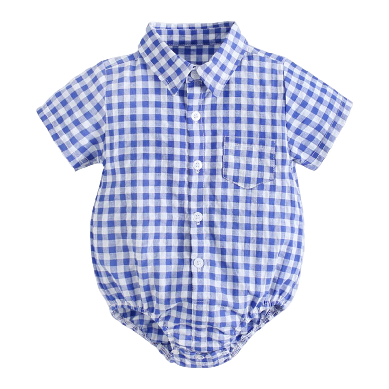 EnJoCho Unisex Baby Short Sleeve Animal Print Romper - Soft Cotton Summer Bodysuit, Breathable Play Outfit for Baby & Toddlers, Daycare & Outdoor Activities (0-6 Months,Blue)