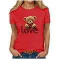 thumbnail image 6 of Neewe Womens Lover Heart Graphic Crewneck Shirt Valentines Funny Couple Matching Casual Short Sleeve Tee Tops, 6 of 8