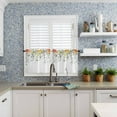 thumbnail image 3 of 36 Inch Long Tier Curtains Rod Pocket Kitchen Valance Curtains Short Window Curtains for Kitchen Spring Watercolor Tulip Plant Leaves Curtains for Cafe Kitchen Basement, 2 Panels,27.5"x36", 3 of 5