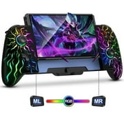 Joypad for Nintendo Switch/OLED Joy Cons, ESYWEN Switch Controller with Handheld Grip, Ambient Lighting, Hall Joystick
