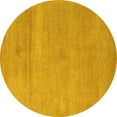thumbnail image 1 of Ahgly Company Machine Washable Indoor Round Abstract Yellow Modern Area Rugs, 3' Round, 1 of 4