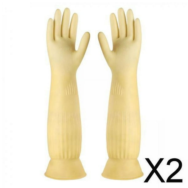 2x Guantes para Lavar Platos Alargados de 45 Cm Guantes de Lavandería Antideslizantes Prácticos Espesar Guantes de Cocina Reutilizables para El Cuida piezas