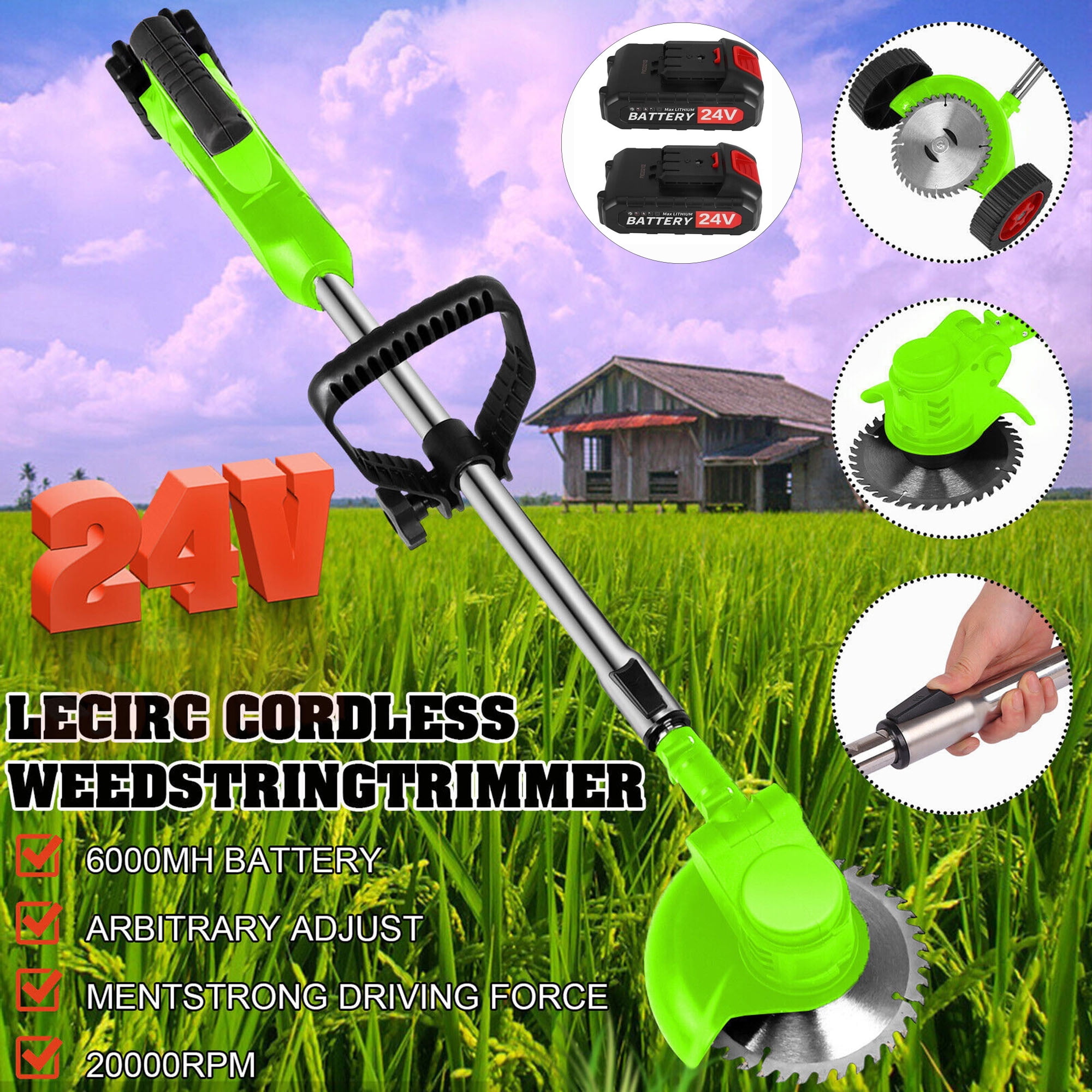 YouLoveIt Electric Weed Lawn Edger Cutter Edger Lawn Tool 24V Cordless