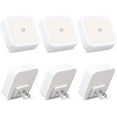 thumbnail image 1 of LED Night Lights with Smart Sensor, Self Dimming Light Dusk to Dawn, Smart Wall Night Lamp ,Compact Night Light, 0.5W Plug in Out Nightlight, Cool White, 6-Pack, 1 of 7