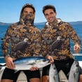 thumbnail image 7 of SEANATIVE Men's Fishing Hoodie UV Protection Hooded Top Long Sleeve Sun Block Top with Mesh Mask Fishing Clothes Sun Shirt Athletic Wear Outfit for Men, 2XL, Eagle Camo Hunting Forest Print, 7 of 7