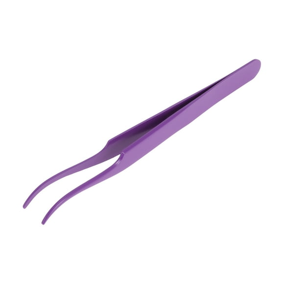 Pinzas para pestañas redondeadas únicas de 1 pieza para baño de acero inoxidable morado