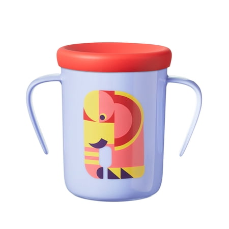 Tommee Tippee Easiflow 360° Spill-Proof Trainer Cup with Travel Lid, Elephant – 6+ months, 1pk