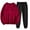 Red, variant on FAIWAD Womens Sweatsuit 2 Piece Set Crewneck Long Sleeve Pullover Sweatshirt and Solid Color Jogger Sweatpants 2Pcs