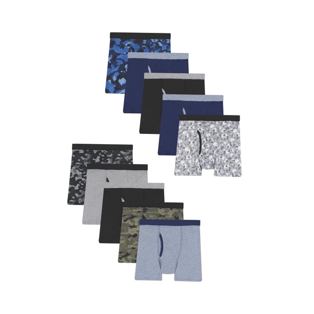Calzoncillos tipo bóxer Hanes para niños que absorben la humedad, paquete de 10 unidades, talla XL