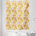 thumbnail image 1 of Floral Tapestry, Giant Lily Flowering Petals Exotic Blooms Hawaiian Bouquet Beauty, Fabric Wall Hanging Decor for Bedroom Living Room Dorm, 5 Sizes, Apple Green Marigold, by Ambesonne, 1 of 1