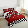 thumbnail image 3 of Homewish Racing Flag Bedding Comforter Set,Classic Geometric Checkered Twin Comforter Sets,Red White Black Bedding Set For Boys Teens,Ultra Soft Home Decor Reversible,2-Piece, 3 of 8