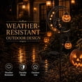 thumbnail image 3 of Solar Halloween White Ghost & Pumpkin Moon Garden Stake Light, Outdoor Waterproof LED Halloween Yard Decoration with Crescent Moon, Hanging Jack-o'-Lantern Lantern for Garden, Patio, Walkway, Porch, 3 of 8