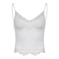 thumbnail image 5 of Hpapadks Women's Tank Tops Lace Trim Ribbed Deep V Neck Crop Camis Slim Fit Sleeveless Tanks Camisole Tops for Women White M, 5 of 5