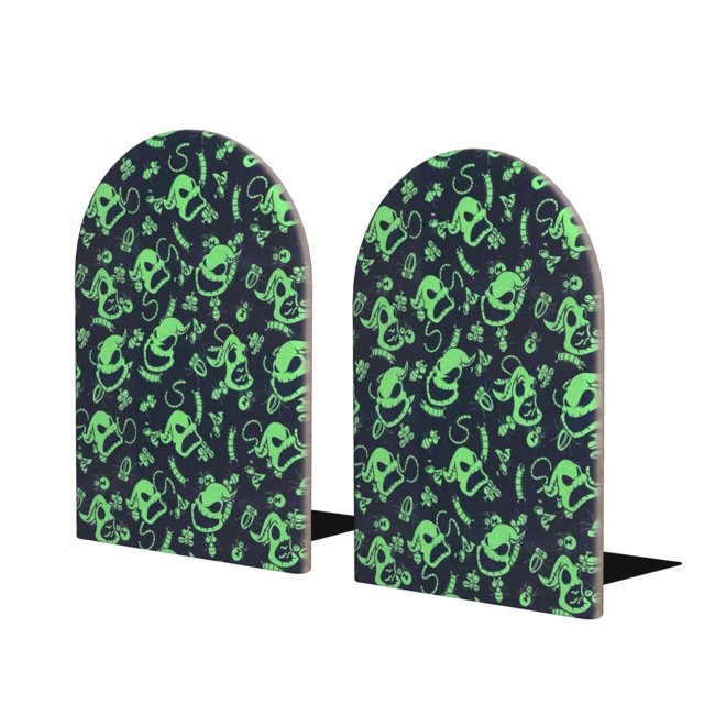 Sujetalibros de Pesadilla antes de Navidad, bonitos sujetalibros para estanterías, resistentes, antideslizantes, de madera, decorativos para el hogar y la oficina.