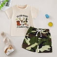 thumbnail image 2 of WUANDIXFA Toddler Baby Boy Summer Camo Clothes Hunting Outfits Short Sleeve Shirt Shorts Set 3 6 12 18 Months 2T 3T (Khaki, 18-24 Months), 2 of 9