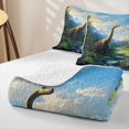 thumbnail image 4 of meiyoeat Kawaii Dinosaur Animal Quilt Full for Girls Boys Teens, Nature Wildlife Full Bedspread Sets, 3 Pieces, 1 Comforter and 2 Pillowcases, 4 of 7