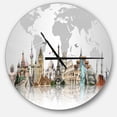 thumbnail image 1 of DesignArt Famous Monuments Across World Large Wall Clock, 1 of 2