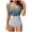 Blue, variant on Women Tummy Control One Piece Swimsuits High Cut Bathing Suit for Summer Vocation Beach(Brown,M)