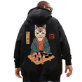 thumbnail image 6 of Samurai Cat Printed Men's Hooded Sweatshirts Japanese Element Graphic Pullover Autumn Keep Warm Essentials Hoodie Oversized Coat, 6 of 6