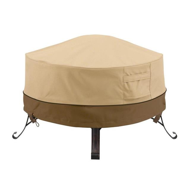 Veranda Round Full Coverage Fire Pit Cover, Beige - 24 in.