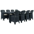 thumbnail image 1 of vidaXL 9 Piece Outdoor Dining Set Plastic Anthracite Rattan Look, 1 of 5