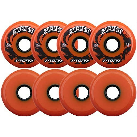TronX Outdoor Pavement Asphalt Inline Roller Hockey Wheels 8 Pack (76mm)