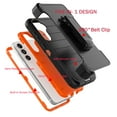 thumbnail image 3 of For Samsung Galaxy S23 FE 2023 6.4" Case,Heavy Duty Rugged Defender Case with [Belt Clip Holster] [Built in Screen Protecotr], Shockproof Full Body Protection Kickstand Cover, Orange, 3 of 8