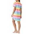thumbnail image 3 of NOMADIC NOOK Women's Mother's Day 2 Pack Colorful Striped T-Shirt Sleepshirt Short-Sleeve Nightgown 3X-Large Light Color/Green, 3 of 6