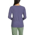thumbnail image 2 of GH Bass Womens Textured Henley Top Blue Large, 2 of 4