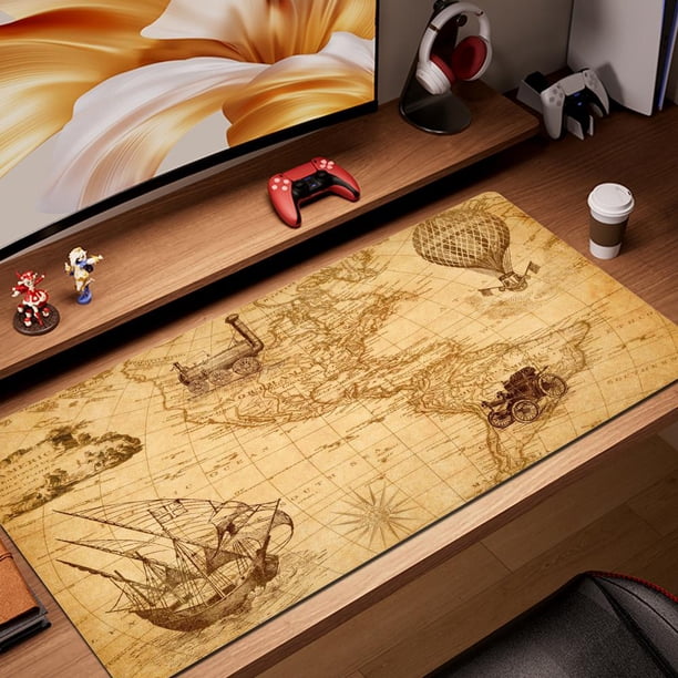 Alfombrilla de ratón HD con mapa de navegación Retro, alfombrilla de ratón grande, alfombra de escritorio de goma Natural, alfombrillas de escritorio para PC, alfombrillas de ratón de diseño