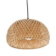 thumbnail image 1 of Plug in Cord Pendant Lamp Wicker Rattan Hanging Light with Bamboo Lampshade, 1 of 8