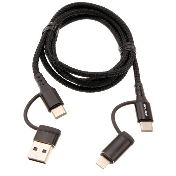 Fast Charger 4-in-1 USB-C Cable for Galaxy S21 FE 5G - Power Cord [Type-C, iPhone, USB-A] Wire USB Sync High Speed Compatible With Samsung Galaxy S21 FE 5G