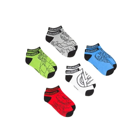 Avengers No Show Socks, 5 Pairs (Little Boys & Big Boys)