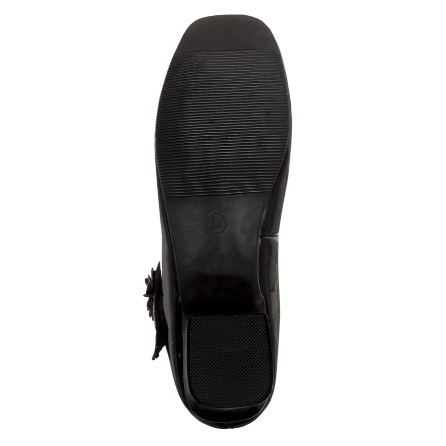 Josmo Girls Flower Mary Jane Dress Shoes. (Little Kids Big Kids)., Black Patent, 3