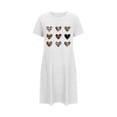 thumbnail image 4 of Sakmal Womens Nightgown Short Soft White Nightwear Short Sleeve Print Nightgowns for Women, 4 of 6
