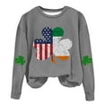 thumbnail image 1 of AherBiu Chandails de la Saint-Patrick pour Femmes, Col Rond, Manches Longues, Trèfle Imprimé, Molleton Léger Doublé, Vêtements de Printemps, 1 of 4