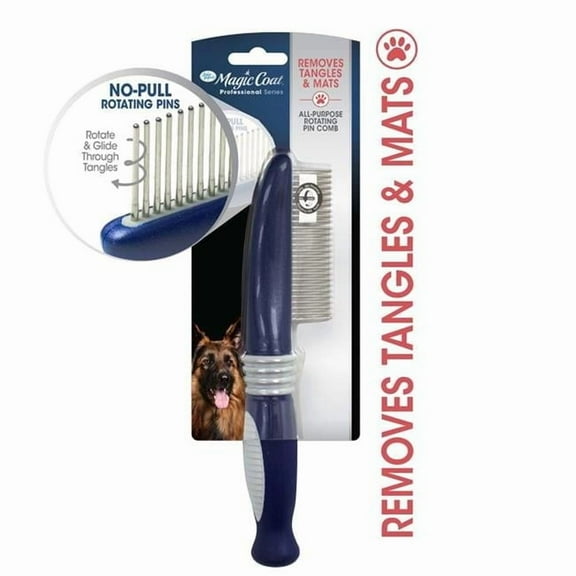 Magic Coat Pro Series All-Purpose Rotating Pin Comb for Dogs