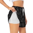 thumbnail image 2 of Haiem White Pineapples Women's 2 in 1 Running Shorts - Lightweight Athletic Workout Gym Yoga Breathable Sports Shorts Liner with Phone Pockets-Large, 2 of 9