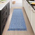 thumbnail image 1 of Collive Hallway Runner Rug, 2' x 6' Hand-Woven Reversible Washable Entryway Rug, Blue Cotton Modern Farmhouse Laundry Room Rug Long Carpet for Bathroom Sink Foyer Bedroom, 1 of 8